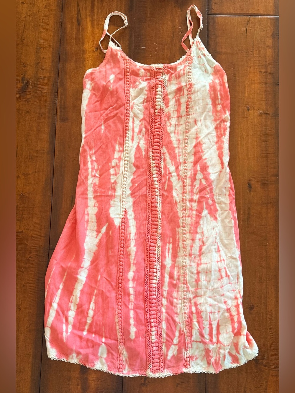 raya sun Pink and White Tie-Dye Mini Dress